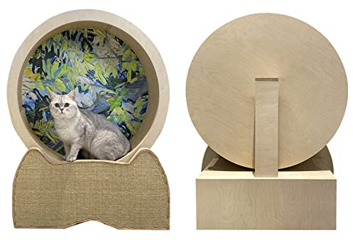 ROYUMI katzenlaufrad Katzentraining Hamsterrad Gewichtsverlust, Katzenlaufrad mit Kratzbrett, Leise Drehendes Katzenrad für Die Gesundheit, Tierfreundliches Material (Size : Size L)
