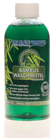 Das Blaue Wunder Bambus Waschmittel Konzentrat | mit natürlichem Bambusextrakt | Flüssigwaschmittel | Faserschonend u. hautverträglich | waschaktiv bei 15° bis 95 (1, 500ml)