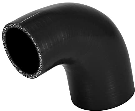 A ABSOPRO 90 Gradi 51-63mm 2-2.5 ID Accoppiatore Silicone Flessibile Nero