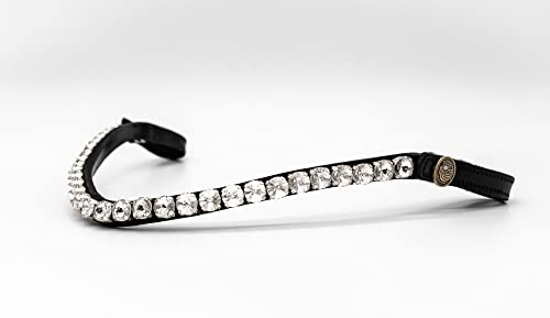 BRIDLERY Stirnriemen Stunning White (Pony, Schwarz)