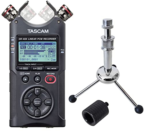 DR-40X Portable Four Track Recorder + Keepdrum Tripod Tripod + Tripod Adapter