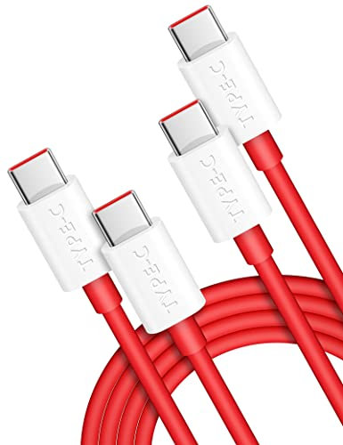 ACOCOBUY USB C to USB C Charger Cable 2Pack 1M+2M 65W Warp Charge Cable for OnePlus 9 Pro 8T Type C to Type C PD Fast Charging Cord for iPhone 16e 16 15 for Samsung A16 A05 S25 S24 S23 A55 Pixel 9 8a