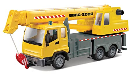 Bburago Die-Cast MUNICIPLE Construction Truck with Working Crane Colletible Model Toy - 1:50 Scale