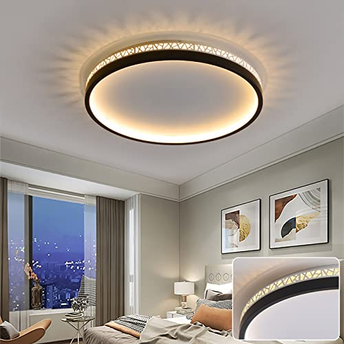 SEATAIN LED Deckenleuchte 3000K warmes Licht Schlafzimmerlampe, 30W 30cm rund schwarz Aushöhlen Design „Vogelnest“ Deckenlampe Schlafzimmer, 3000lm Nicht dimmbar