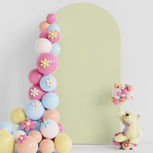 Putros Wedding Arch Cover 7.2FT Sage Green Spandex Fitted Round Top Chiara Backdrop Stand Covers for Wedding Birthday Party Decoration