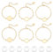 UNICRAFTALE 12 Sets 16.2cm Verstellbares Armband Herstellungsset 304 Edelstahl Cabochon Armbänder Leere Armband Lünette Goldene Verlängerungskette Armband Mit Glas Cabochons Für Armbandherstellung