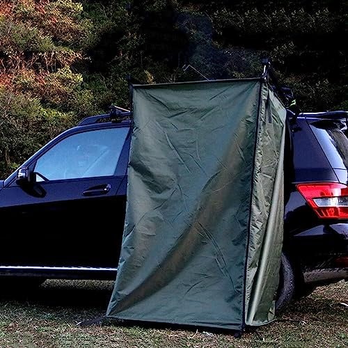 FQMYLTYN Car Side Shower Tent with Roof and Floor Mat, Camping Shower Tent, Top Popup Toilet Tent with LED Light Strip, 420D Oxford Cloth and Waterproof, Portable Privacy Tent for Travel