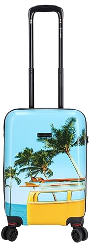 Kenorada Reisetrolley Plumeria 4W | Hartschalen Koffer aus Stabiler ABS-Schale | TSA-Zahlenschloss | Vier 360°-Rollen | Trolley mit praktischer Aufteilung (Bus, S - Handgepäck 55cm)