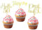 LOINFE Cupcake Topper, 24 Stück Geburtstag Tortendeko, Cake Topper Geburtstag, 50. Gold Kuchentopper für Hochzeit Geburtstag Party Kuchen Dekorationen