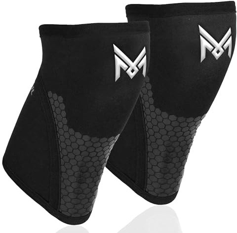 MERCURYAL 2er-Pack Crossfit-Knieschoner für Training, Gym-Knieschützer, Powerlifting, Neopren, 5 mm, Fitnessstudio (L)