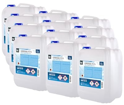 Höfer Chemie Isopropanol 99,9% 12 x 10 L - Ispopropylalkohol zur Reinigung & Entfettung - Starkes Lösungsmittel - Vielseitig Verwendbar