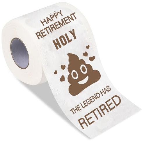 Qpout Happy Retirement Toilet Paper Gift for Men Women Novelty Retirement Gag Gifts Toilet Paper Roll Prank Funny Retired Gifts Happy Retirement Party Decorations,The Legend Has Retired Party Supplies
