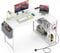 Yornoli L Shaped Computer Desk with Power Outlet, 118CM Corner Office Desk for Small Spaces with Storage Shelves, Study Work Writing Table for Home Office Bedroom, Snow White