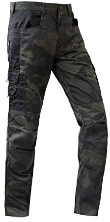 WORK IDEA Herren-Arbeitshose - Camouflage-Hose Herren-Cargohose mit innenliegenden Knietaschen