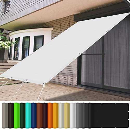 Toldo Vela Rectángulo 9 x 9 m Lona Camping Sombra Toldos Impermeable Protección Rayos UV Toldo Vela Parasol para Balcon Patio Jardín, Blanco