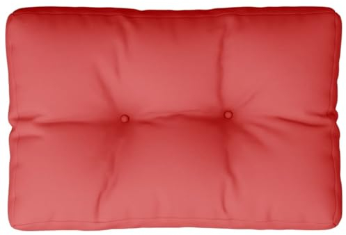 vidaXL Palettenkissen, Palettenpolster für Europaletten, Palettensofa Kissen Indoor Outdoor, Palettenauflage Rückenkissen, Rot Stoff