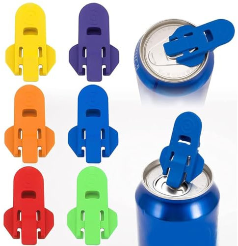 PRAOFRT 6 Piezas Tapa Latas Refresco Tapa para latas de refresco Abrelatas Manual Abrelatas de Cerveza Cubre latas Tapa de Bebida para latas de Cerveza Soda Pop