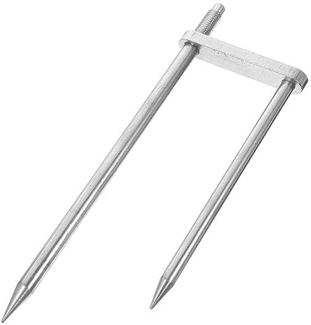 BEBEMOKO Ancre pour parasol de plage, accessoires de pêche, porte-parapluie, piquet d'ancrage en métal pour parasol de plage, parasol de terrasse, support d'ancrage en acier inoxydable