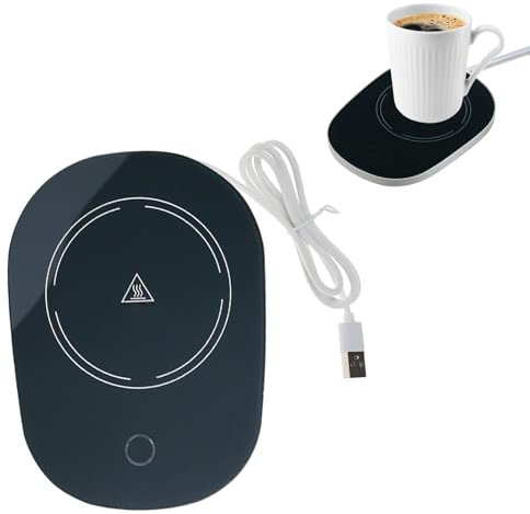Calentador de Café,Calentador de Taza USB,Calentador de Posavasos USB,Calentador de Leche USB,Posavasos Eléctrico,Calentador de Bebidas Portátil,Regalo de Año Nuevo (Negro)