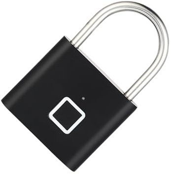 kesurpae Candado de huella digital para pertenencias con cerradura duradera antirrobo, candado inteligente con huella dactilar Compatible con el hogar, cerradura Digital, Huella digital negra