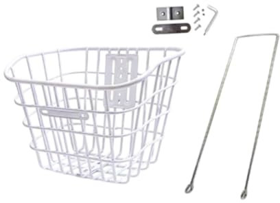 Harilla Fahrradkorb vorne, Fahrradkorb, abnehmbar, Damen und Herren, Fahrradgepäckkorb, Fahrrad-Lastenkorb zum Einkaufen, Reisen, Reiten, Weiß