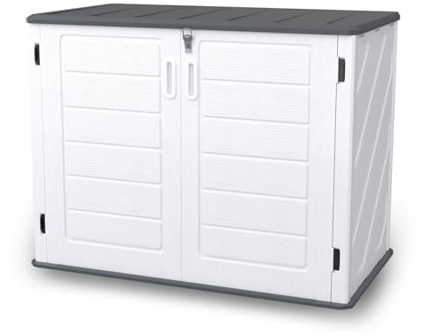 LZQ Abri de jardin en plastique résistant aux intempéries 700 l 130 x 75 x 100 cm