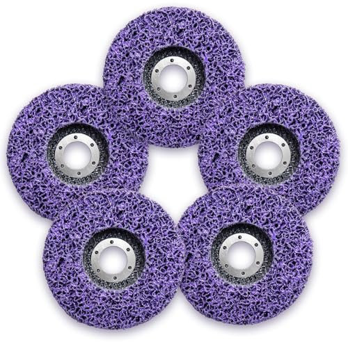 Shoze 5PCS Paint Remover Discs 115mm 4.5 Strip Discs Stripping Wheel Wire Wheels For Grinders Angle Grinders Strip for Angle Grinders Poly Strip Wheel Grinding Wheel Abrasive (5Pcs Purple)