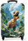 NoBoringSuitcases.com Kinderkoffer Jungen, Hartschalenkoffer, Reisekoffer, Koffer Kinder Jungen, Kindertrolley Jungen, Handgepäck Trolley 55x40x20 cm (T-Rex im Dschungel - Grün)