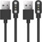 Greacesrio Magnetisches Ladegerät für Smartwatch, universal, 2 Pin USB, Ladekabel für Uhr, 2 Stück, Zubehör für Smartwatch, kompatibel mit 2 Pins, zwischen iPin 2,54 mm-2,84 mm [Modell A & B]