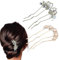WHYCNJL 2 Pièces Epingle Cheveux Femme avec Perles et Strass, Pince Chignon, Accessoires Pour Chignons