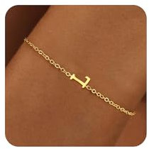RMMD Armband Damen Gold, 18K Gold Vergoldete Initialen Armband mit Buchstaben L Personalisiertes Armband Gold Armbänder für Damen Mädchen Geschenke Schmuck für Frauen Teenager Mädchen