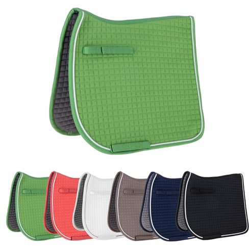 Covalliero - Schabracke – anatomische Pferde-Schabracke mit Sattel- & Gurtschlaufen – Stoßdämpfend & Atmungsaktiv – Dressurschabracke in Grün – Größe Pony