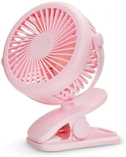 AMZBNEIDI bedroom standing fan. Air Cooler with Clip Adjustable Angle USB Charging 3 Blade Durable Super Silent Radiator Perfect-Green(Pink)