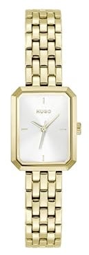 HUGO Three Hand Quartz Movement Watch for Women #Cosy Collection with Silver, Gold or Two-Tone Stainless Steel Bracelet