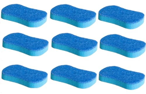 PCMOVILES Estropajos para Vitrocerámica Azules para Cocina | Pack de 9 Unidades | Limpieza Suave y Eficaz | No Rayan | Esponja Multiusos