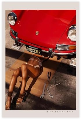 THCTCA Vintage-Porsche-Poster, Leinwand-Poster, Schlafzimmer-Dekor, Sportlandschaft, Büro, Raumdekoration, Geschenk, ungerahmt, 30 x 45 cm