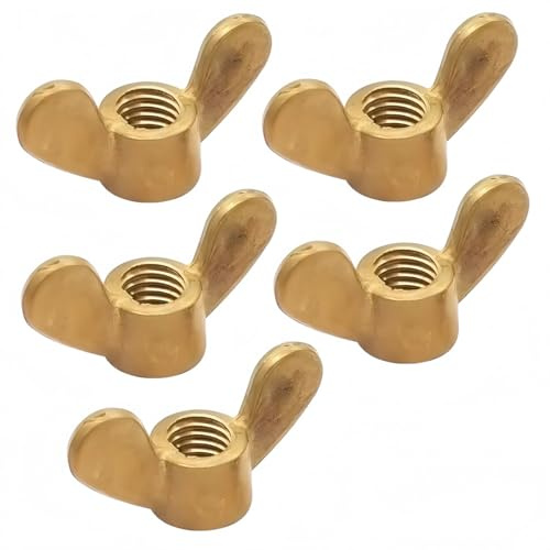 Rummyluck M8 Écrou Papillon en Laiton Écrous à Oreilles pour Vis Boulons (5 pcs)
