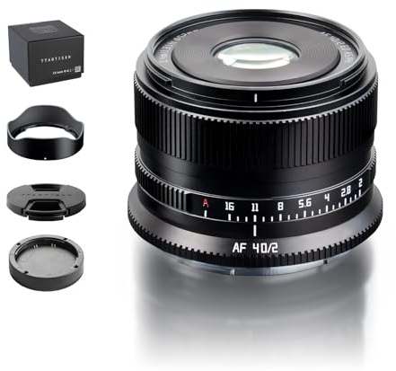 TTARTISAN Objetivo F2 de 40 mm para Montura Z, AF 40 mm f/2 Lentes Prime, Compatible con Nikon Z-Mount (Z, Negro)