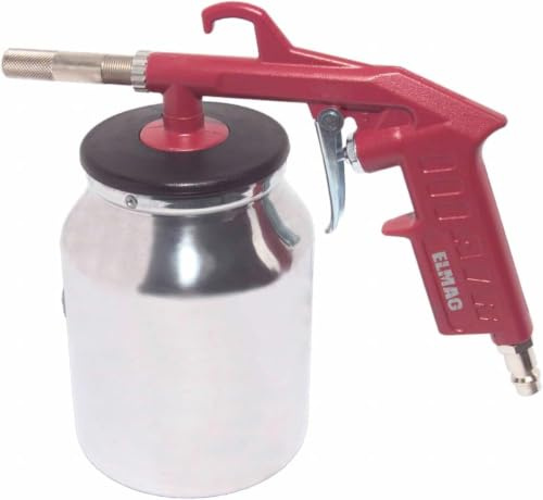 ELMAG Pistolet de sablage avec modèle UT 166 A | Sableuse à air comprimé avec raccord de réservoir universel | 6-8 bar | Boîtier en aluminium