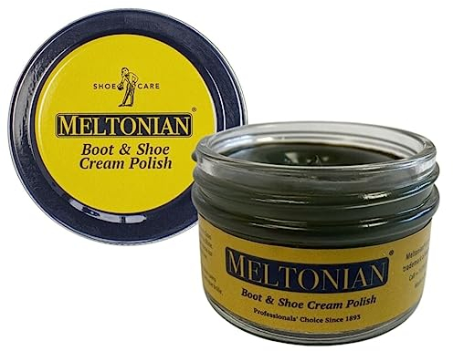 Meltonian Cream | Olive Green 110 | Quality Shoe Polish for Leather and Leatherette (Synthetic) | Use on Boots, Shoes, Belts, Gloves, Purses and Accessories | Leather Conditioner | 1.7 OZ Jar