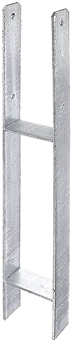 Alberts 208417 H-Pfostenträger | feuerverzinkt | lichte Breite 116 mm | Gesamthöhe 800 mm | Materialstärke 6 mm