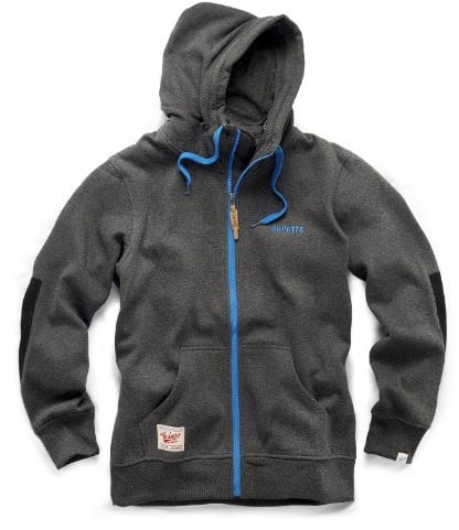 Scruffs Fleece-Kapuzenpullover mit Reißverschluss Vintage-Stil versteckte Kapuze, Grau L anthrazit