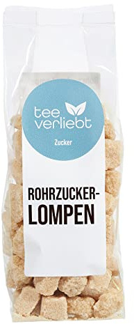 teeverliebt - Zucker-Lompen I 5x 250g Roh-Rohrzucker-Würfel - im Folien-Beutel I naturbelassener Zucker aus Zuckerrohr - angenehm kräftiger Geschmack I brauner Tee-Zucker Rohzucker-Würfel 5x 250 g
