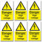 6 x Small Danger High Voltage Stickers Health and Safety Sign Electrical #0220 (Self Adhesive)