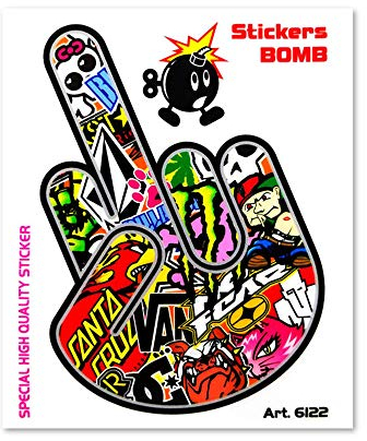 4R Quattroerre.it 6122 Sticker Bomb Aufkleber Fuck, 10 x 12 cm