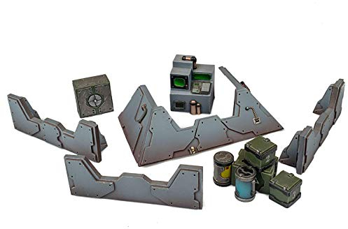 War World Gaming Industry of War Defensive Deckung Kit - 28mm Sci-Fi Wargaming Tabletop Spiele Gelände Modellbau Modell Diorama Versatzstücke Gebäude Sammlung