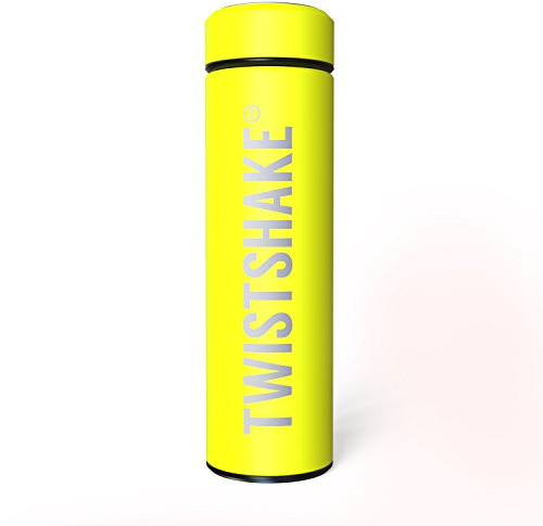 Twistshake Heiß- oder Kaltisolierflasche – 420 ml | Edelstahl-Wasserflasche mit Doppelschicht-Vakuum | Isolierung bis zu 10 Stunden | BPA-freie isolierte Thermoskanne | Gelb