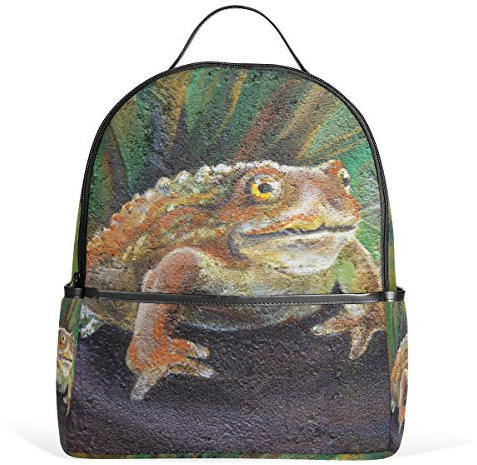ALAZA Toad Painting Rucksack für Schule Bookbag