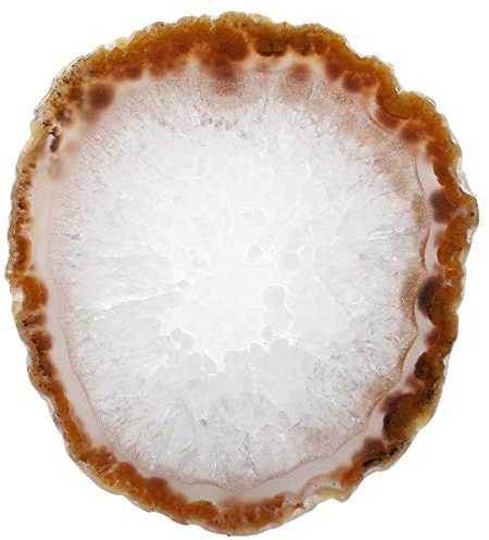 mookaitedecor Poliert Natürliche Geode Achat Platten Tisch Untersetzer Set (2 Stück), Dekorative Stein untersetzer für Glas, Tassen, Vasen, Kerzen, Servierplatten Namen Karten für Hochzeit