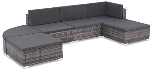 Festnight Gartensofa-Set 16-TLG. | Poly Rattan Lounge Set Lounge Möbel | Lounge Sofa Garnitur | Rattan Gartenmöbel Gartenset | Garten Sitzgruppe | Gartengarnitur | Grau